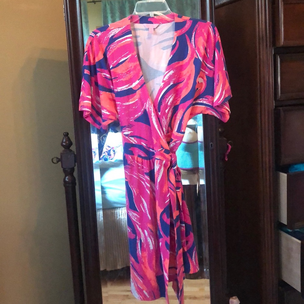 Amoritta short sleeve wrap dress